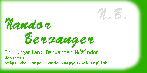 nandor bervanger business card